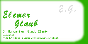 elemer glaub business card
